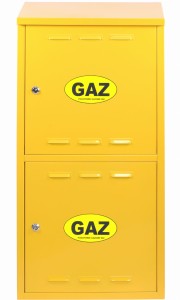 Szafka gazowa 40x100x25 żółta, podwójna, bez pleców