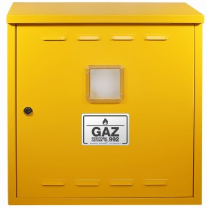 Szafka gazowa 50x60x25 żółta, bez pleców, z okienkiem