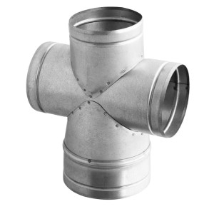 Czwórnik wentylacyjny 90° fi 125-3x100 ocynkowany