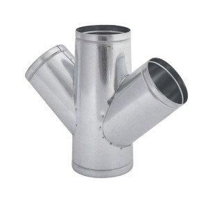Czwórnik wentylacyjny 45° fi 125-3x100 ocynkowany
