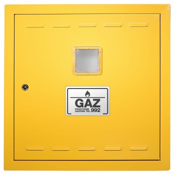 Drzwiczki gazowe 70x70 żółte z okienkiem