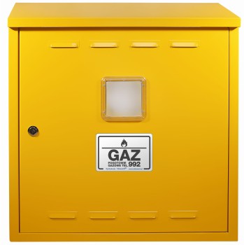 Szafka gazowa 60x70x25 żółta, bez pleców, z okienkiem