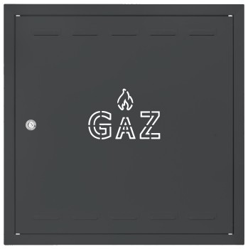 Drzwiczki gazowe 60x60 antracyt z napisem "GAZ" metalowe