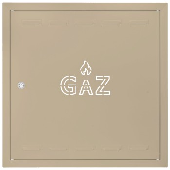 Drzwiczki gazowe 60x70 beżowe z napisem "GAZ" metalowe