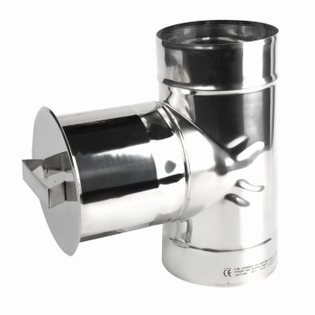 Wyczystka kominowa okrągła z zaślepką fi 130 kwasoodporna