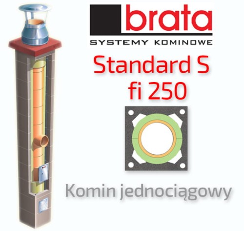 Komin ceramiczny BRATA STANDARD S fi 250 14 mb