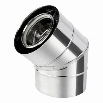 Kolano kominowe Turbo 45° fi 60/100 kwasoodporne