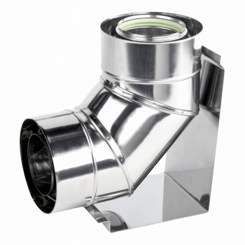 Kolano z podstawą Turbo 90° fi 60/100 kwasoodporne