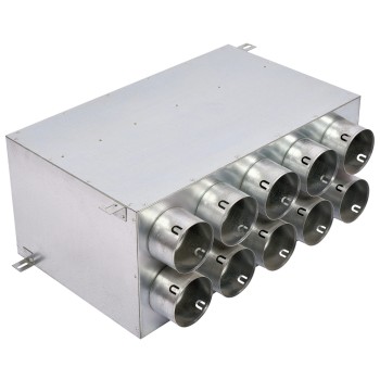 Rozdzielacz rurowy dwurzędowy dziesięcio-króćcowy SK 10x75/200 ocynkowany