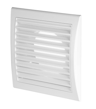 Kratka wentylacyjna Luna TL9 14x14 fi 100 biała skośna 