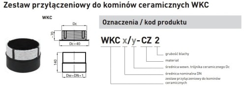Wkładka do kominów ceramicznych Darco fi 160/140