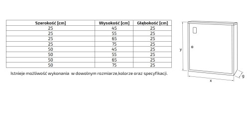 Szafka ochronna na gaśnicę 25x75x25 czerwona