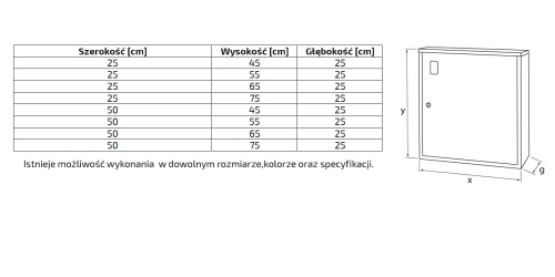 Szafka ochronna na gaśnicę 50x75x25 biała