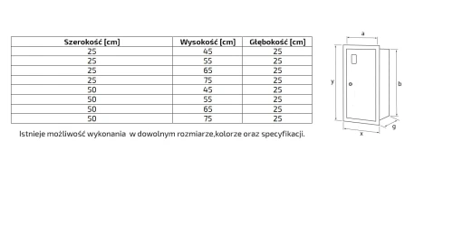 Szafka ochronna na gaśnicę 50x45x25 czerwona