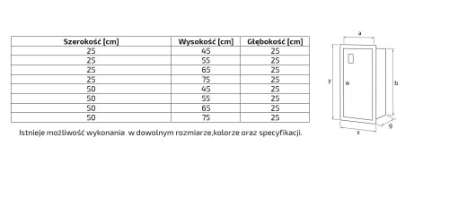 Szafka ochronna na gaśnicę 50x75x25 czerwona