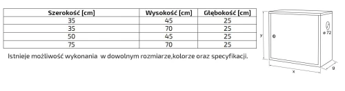 Szafka na zawór hydrantowy 35x45x25 podtynkowa