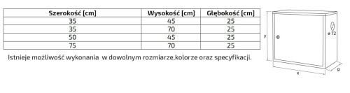 Szafka na zawór hydrantowy 75x70x25 podtynkowa