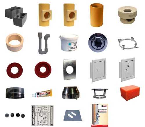 Komin ceramiczny BRATA TURBO S fi 200 14 mb (5 x podłączenie)