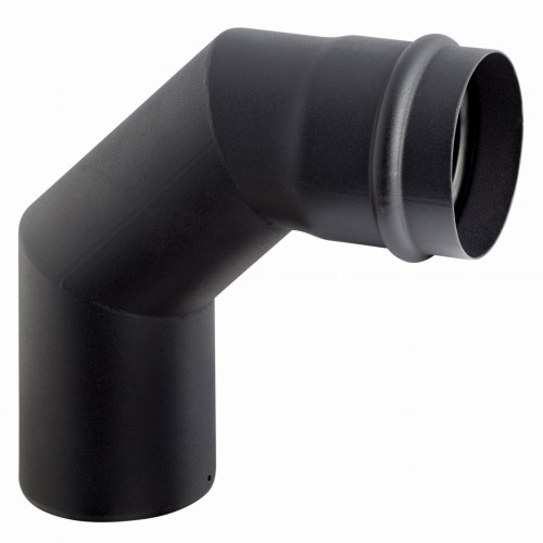 Kolano spalinowe stałe czarne 90º fi 100 Darco SPKP