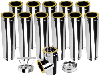 Komin izolowany dwuścienny KDI1 fi 300 11mb kwasoodporny