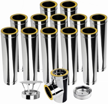 Komin izolowany dwuścienny KDI1 fi 300 12mb kwasoodporny