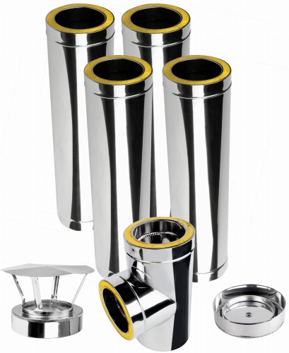 Komin dwuścienny izolowany fi 160 4 m kwasoodporny