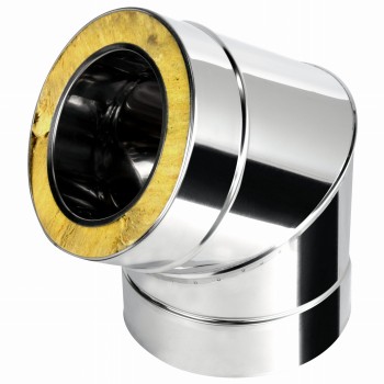 Kolano kominowe izolowane 45° fi 200/300 kwasoodporne