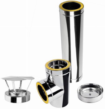 Komin izolowany dwuścienny KDI1 fi 140 1 m kwasoodporny