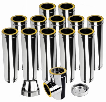 Komin izolowany dwuścienny KDI fi 100 12mb kwasoodporny