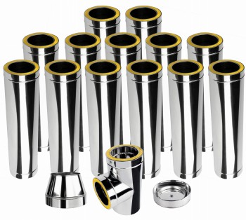 Komin izolowany dwuścienny KDI fi 130 13mb kwasoodporny