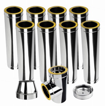 Komin izolowany dwuścienny KDI fi 140 8mb kwasoodporny