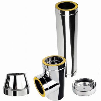 Komin izolowany dwuścienny KDI fi 160 1mb kwasoodporny