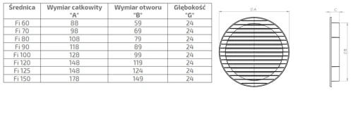 Kratka wentylacyjna fi 100 brązowa skośna
