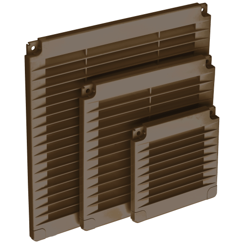 Kratka wentylacyjna z zaślepkami 10x10 brązowa skośna