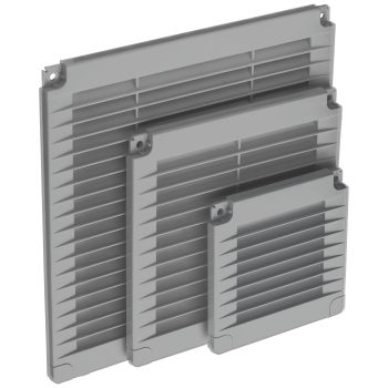Kratka wentylacyjna z zaślepkami 25x25 szara skośna