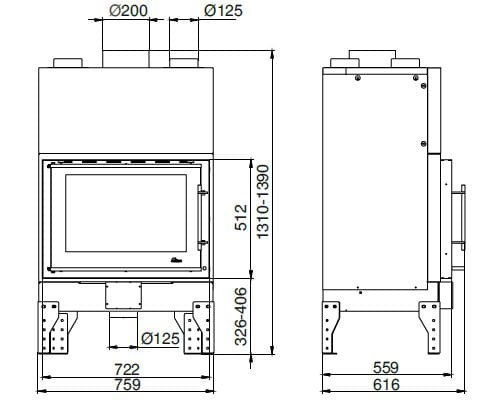 Wkład kominkowy UNIFLAM 760 EVO ref. 260-170