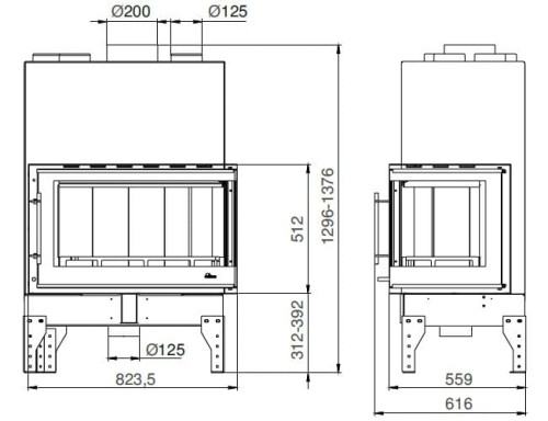 Wkład kominkowy UNIFLAM 860 EVO ref. 260-182-GS
