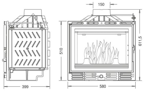 Wkład kominkowy UNIFLAM 600 PLUS ECO ref. 907-597