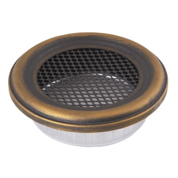 Kratka kominkowa wentylacyjna fi 160 złota patyna