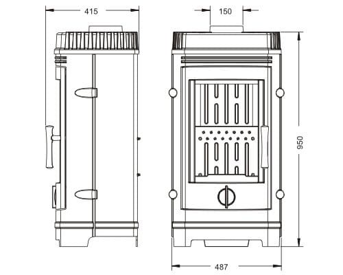 Piec wolnostojący INVICTA CASSINE antracyt ref. 6147-44