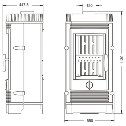 Piec wolnostojący INVICTA GOMONT antracyt ref. 6158-44