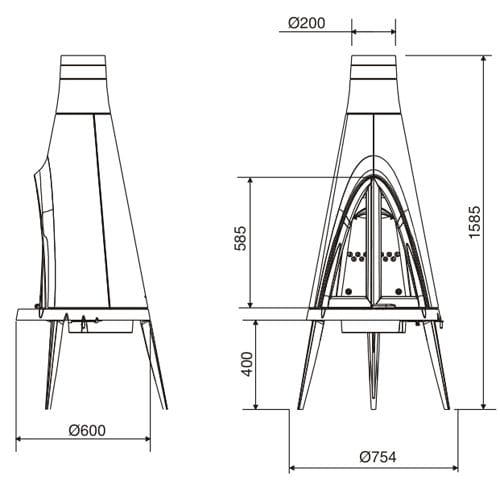 Piec wolnostojący INVICTA TIPI antracyt ref. 6153-44