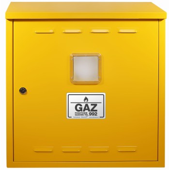 Szafka gazowa 40x40x25 żółta bez pleców z dnem z okienkiem