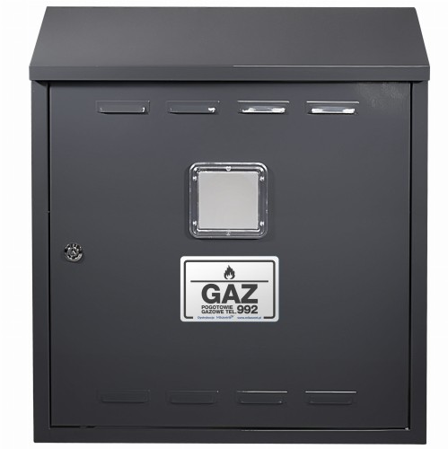 Szafka gazowa 50x50x25 grafit bez pleców z dnem z okienkiem