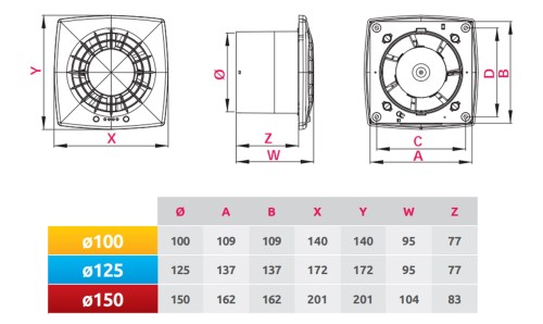 Wentylator łazienkowy Awenta Vega 125 Sznurek