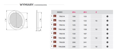Kratka wentylacyjna Tru fi 100 brązowa skośna