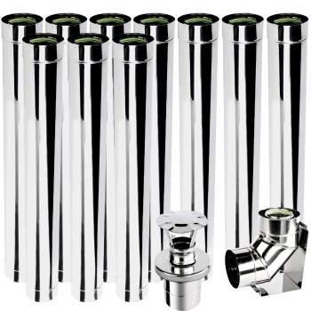 Wkład kominowy kondensacyjny fi 80/125 10 m kwasoodporny