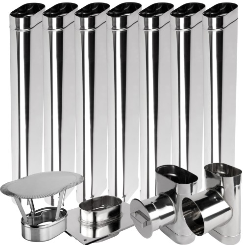 Wkład kominowy owalny kwasoodporny rozmiar 100/200 długość 7 mb