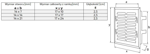 Kratka wentylacyjna 14x14 czarna skośna