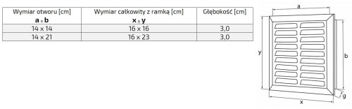 Kratka wentylacyjna 14x21 antracyt skośna